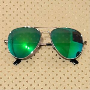 🆕 NEW Unisex UV400 Gold and Green Reflective Sunglasses